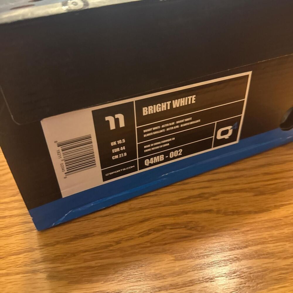 Q4 Sports Men's Basketball Shoes - Bright White and Aster Blue and Black - Picture 6 of 6